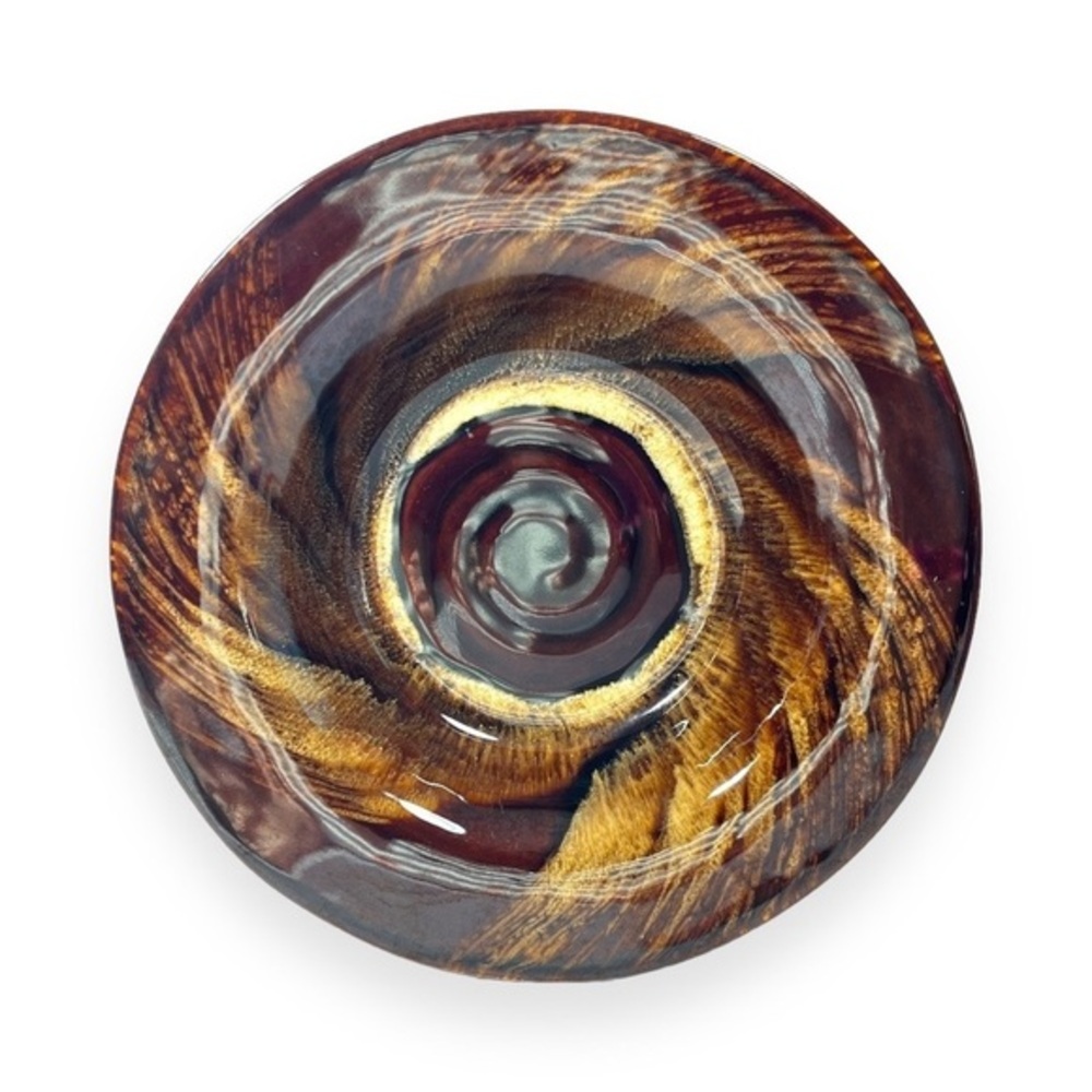 One Sakura Port of Call Tortoise Shell‎ Stoneware Bowl 9 1/2" Brown Beige 1 Only